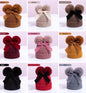 Baby/Junior Double Pom Pom and Bow Beanie Hat