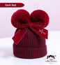 Baby/Junior Double Pom Pom and Bow Beanie Hat image 3