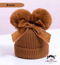 Baby/Junior Double Pom Pom and Bow Beanie Hat image 2